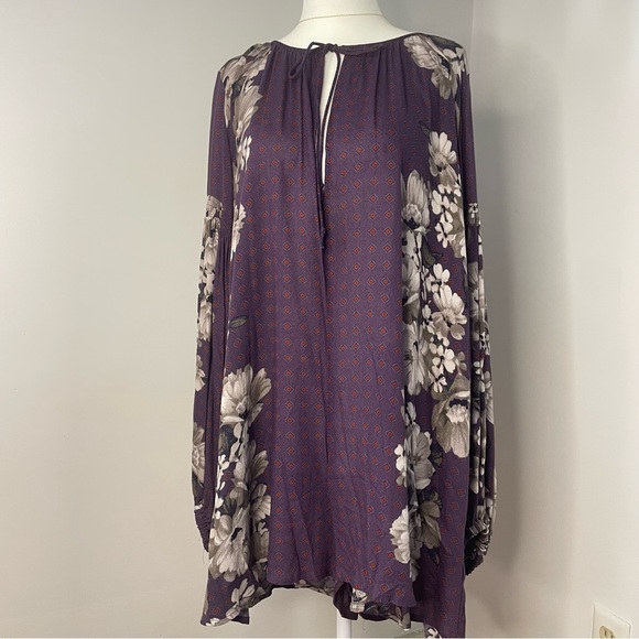 NWT Free People Sunset Boulevard Floral Romper Oversized Small Purple/White - Picture 3 of 12
